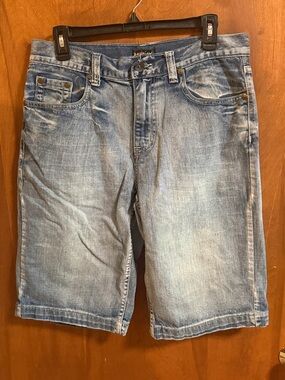 Helix Washed Blue Denim Jean Shorts